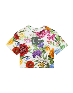 Kids футболка с цветочным принтом, белый Dolce&gabbana