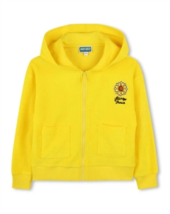 Кардиган на молнии с капюшоном, желтый Kenzo kids