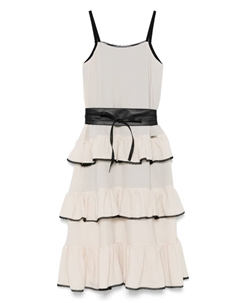 Платье с оборками, нейтральный цвет Monnalisa