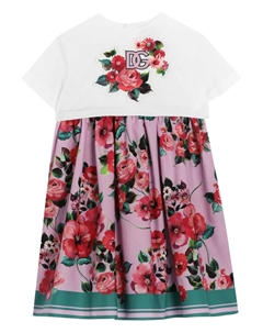 Платье Kids с цветочным принтом, белый Dolce&gabbana