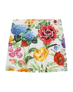 Kids юбка с цветочным принтом, белый Dolce&gabbana
