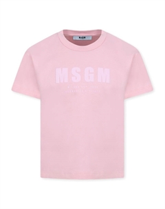 Футболка с логотипом, розовый Msgm kids