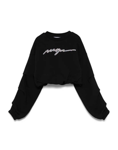 Толстовка с логотипом и бусинами, черный Msgm kids