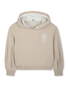 Худи из органического хлопка, нейтральный цвет Chloé kids