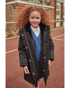 Непромокаемая куртка-парка с отделкой из искусственного меха, черный Next