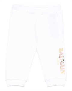 Спортивные брюки с вышитым логотипом, белый Balmain kids