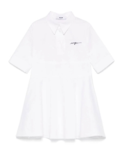 Платье с вышитым логотипом, белый Msgm kids
