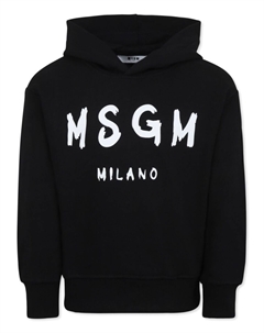 Худи с логотипом, черный Msgm kids