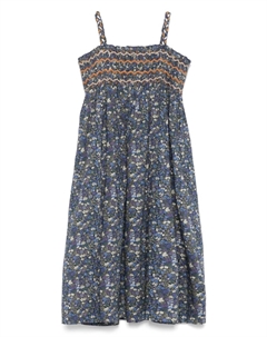 Платье с цветочным принтом, синий Bonpoint
