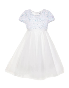 Мини-платье, украшенное пайетками, белый Iame