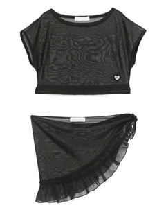 Сетчатый пляжный комплект, черный Monnalisa