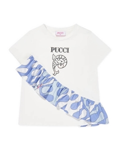 Футболка с логотипом, синий Pucci junior