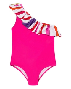 Купальник с радужным принтом, розовый Pucci junior
