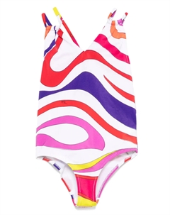 Купальник с принтом Iride, белый Pucci junior