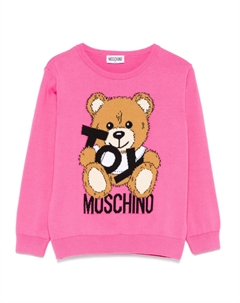 Свитер вязки интарсия, розовый Moschino kids