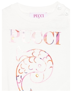 Футболка с логотипом, нейтральный цвет Pucci junior