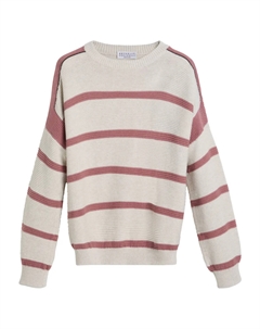Свитер в полоску, нейтральный Brunello cucinelli kids