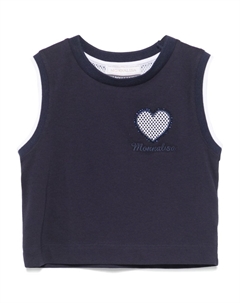 Топ с нашивкой, синий Monnalisa