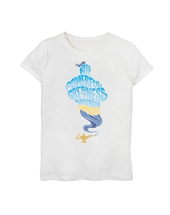 Футболка с изображением Джинна «Всемогущее величие» для девочек 7–16 лет от Disney's Aladdin, белый Licensed character