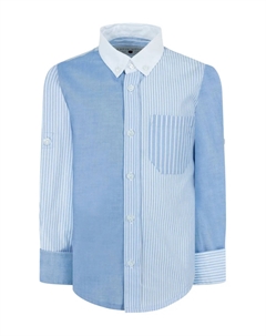 Рубашка со вставками в полоску, синий Lapin house