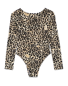 Боди с анималистичным принтом, черный Miss blumarine