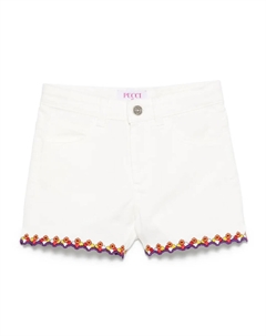 Шорты с цветочной вышивкой, белый Pucci junior