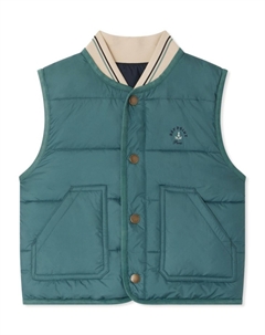 Длинный пуховик, зеленый Bonpoint