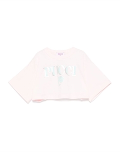 Футболка с логотипом, розовый Pucci junior