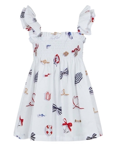 Платье с оборками и принтом, белый Lapin house
