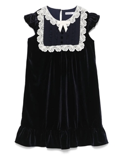 Бархатное платье, синий Self-portrait kids