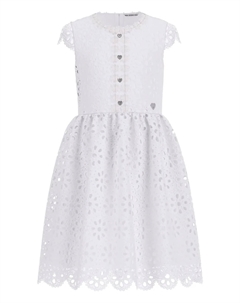 Детское платье с кружевными вставками, белый Guess kids