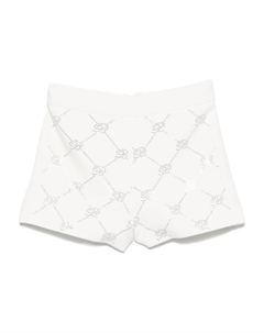 Шорты с логотипом из стразов, белый Miss blumarine
