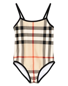 Kids купальник в клетку, нейтральный Burberry