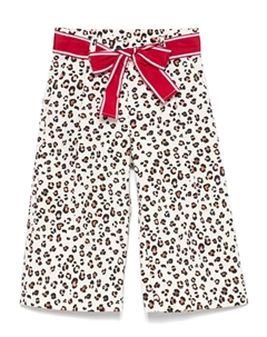 Брюки с леопардовым принтом, белый Monnalisa