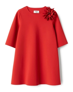 Платье с цветочной аппликацией, красный Il gufo