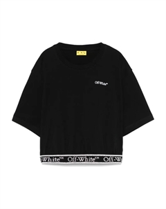 Укороченная футболка Kids Bookish, черный Off-white