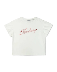 Футболка с вышитым логотипом Kids, белый Burberry