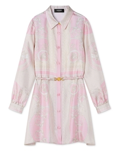 Kids платье с принтом Barocco, розовый Versace