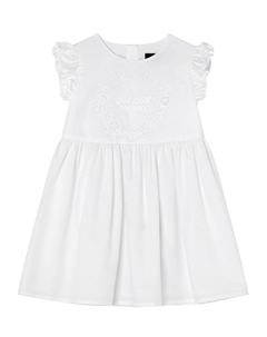 Kids платье с английской вышивкой, белый Versace