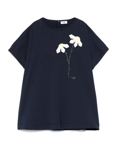 Платье с цветочной аппликацией, синий Il gufo