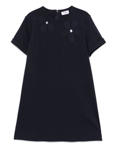 Платье с цветочной аппликацией, синий Il gufo