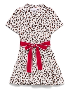 Платье с леопардовым принтом, белый Monnalisa