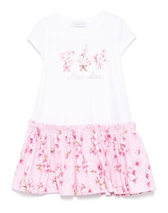 Платье с цветочным принтом, белый Monnalisa