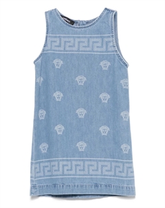Kids джинсовое платье Medusa, синий Versace