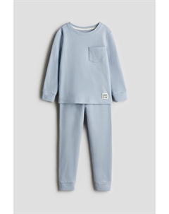 Хлопковая пижама с вафельной структурой, синий H&m