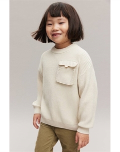 Свитер с карманом-клапаном, бежевый H&m