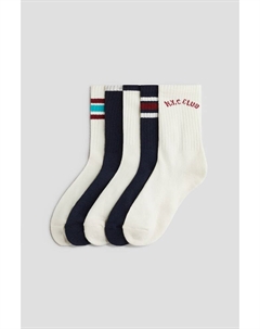 Упаковка из 5 пар ребристых махровых носков, мультиколор H&m