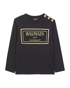 Kids футболка с длинными рукавами и логотипом, черный Balmain