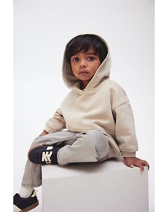 Толстовка с капюшоном с эффектом потертости, бежевый H&m