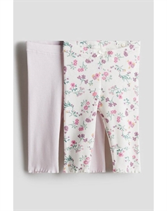 2 пары хлопковых леггинсов в рубчик, мультиколор H&m